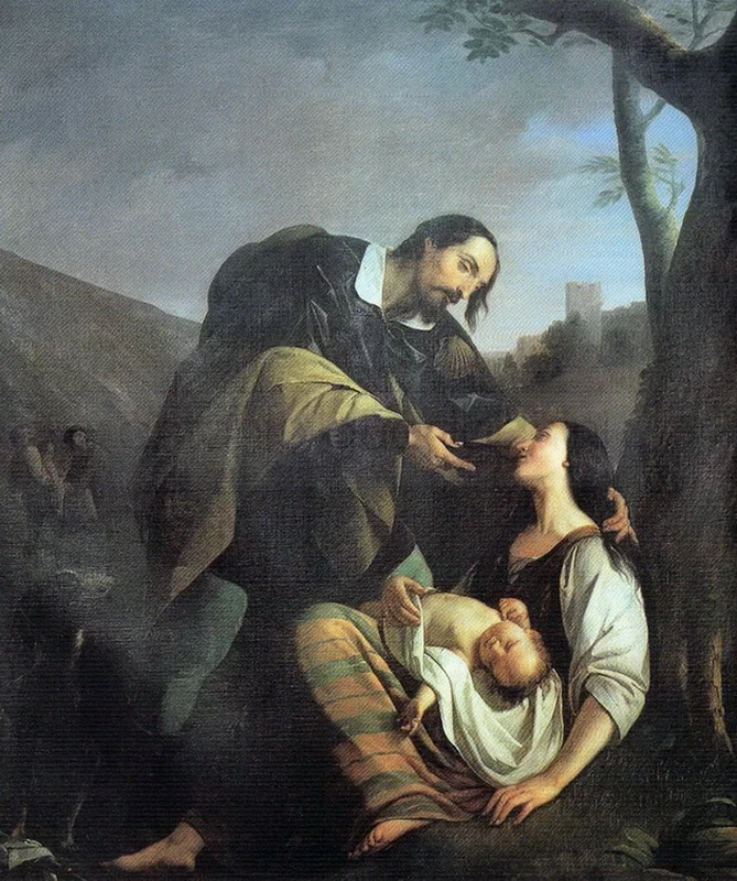 San Rocco e gli appestati - 1851, olio su tela cm. 185x160, Chiesa parrocchiale di San Giovanni Battista, Albegno (BG)